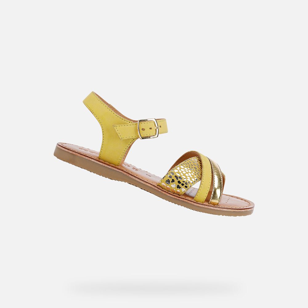 Geox Sandals Yellow Eolie - Geox Girls Shoes - TSHRBW463